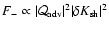 $F_{-}\propto \vert{\cal Q}_{\rm adv}\vert^{2}\vert\delta K_{\rm sh}\vert^{2}$