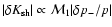 $\vert\delta K_{\rm sh}\vert\propto {\cal M}_{1}\vert\delta p_{-}/p\vert$