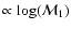 $\propto \log({\cal M}_{1})$