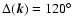 $\Delta(\vec{k})=120^\circ$