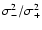 $\sigma^2_{-}/ \sigma^2_{+}$