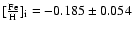 $\rm [\frac{Fe}H]_i=-0.185\pm0.054$