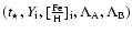 $(t_\star, Y_{\rm i}, {\rm [\frac{Fe}H]_i}, \Lambda_{\rm A}, \Lambda_{\rm B})$