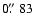 $0\hbox{$.\!\!^{\prime\prime}$ }83$