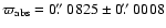 $\varpi_{\rm abs}=0\hbox{$.\!\!^{\prime\prime}$ }0825\pm 0\hbox{$.\!\!^{\prime\prime}$ }0008$