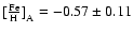 $\rm {[\frac{Fe}{H}]}_A=-0.57\pm 0.11$