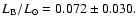 $L_{\rm {B}}/L_{\odot}=0.072\pm 0.030.$