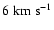 $6\rm\;km\;s^{-1}$