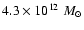 $4.3\times10^{12}\;M_\odot$