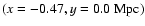 $(x = -0.47, y = 0.0 {\rm\;Mpc})$
