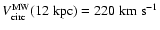$V_{\rm circ}^{\rm MW} (12 \rm\;kpc) = 220\;km\;s^{-1}$