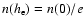 $n(h_{\rm e})=n(0)/e$