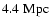 $4.4\rm\;Mpc$