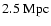 $2.5\rm\;Mpc$