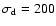 $\sigma _{\rm d}=200$
