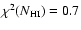 $\chi ^2 ({N_{\rm HI}}) = 0.7$