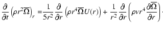 $\displaystyle { \frac{\partial}{\partial t}
\left( \rho r^2 \overline{\Omega}\r...
...}
\left(\rho \nu r^4 \frac{\partial \overline{\Omega}}{\partial r} \right)\cdot$