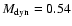 $M_{\rm dyn} = 0.54$