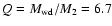 $Q = M_{\rm wd}/M_2 = 6.7$