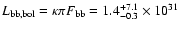 $L_{\rm bb, bol} = \kappa \pi F_{\rm bb} = 1.4^{+7.1}_{-0.3}
\times 10^{31}$