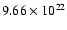 $9.66 \times 10^{22}$