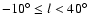 $-10^\circ\le l< 40^\circ$