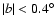 $\vert b\vert< 0.4^\circ$