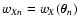 $w_{Xn} = w_X(\vec\theta_n)$