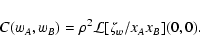 \begin{displaymath}
C(w_A, w_B) = \rho^2 \mathcal L[\zeta_w/x_A x_B](0, 0) .
\end{displaymath}