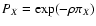 $P_X = \exp(-\rho \pi_X)$