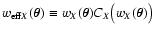 $w_{{\rm eff}X}(\vec\theta) \equiv w_X(\vec\theta) C_X\bigl(
w_X(\vec\theta) \bigr)$