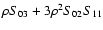 $\rho S_{03} + 3 \rho^2
S_{02} S_{11}$