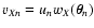 $v_{Xn} = u_n w_X(\vec\theta_n)$
