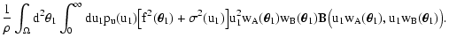 $\displaystyle \frac{1}{\rho} \int_\Omega \rm d^2 \theta_1 \int_0^\infty
\rm du_...
...w_B(\vec\theta_1) B \bigl(u_1
w_A(\vec\theta_1), u_1 w_B(\vec\theta_1) \bigr) .$