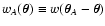 $w_A(\vec\theta) \equiv w(\vec\theta_A - \vec\theta)$