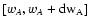 $[ w_A, w_A + \rm d
w_A ]$