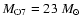 $M_{\rm O7}=23~M_{\odot}$