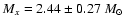 $M_x =2.44\pm 0.27~M_{\odot}$