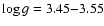 $\log g=3.45{-}3.55$