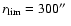 $r_{\rm
lim}=300\hbox{$^{\prime\prime}$ }$