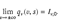 \begin{displaymath}\lim_{v\to \pm \infty}q_\nu(v,s)=I_{\nu,0}.
\end{displaymath}