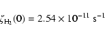\begin{displaymath}\zeta_{\rm H_2}(0)=2.54 \times 10^{-11} ~{\rm s}^{-1}
\end{displaymath}