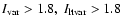 $I_{\rm var} > 1.8,~ I_{\rm ltvar} > 1.8$