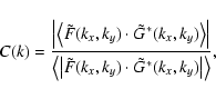 \begin{displaymath}C(k)=\frac{\left\vert\left< \tilde{F}(k_x,k_y)\cdot\tilde{G}^...
...F}(k_x,k_y)\cdot\tilde{G}^{\ast}(k_x,k_y)
\right\vert\right>},
\end{displaymath}
