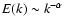 $E(k)\sim k^{-\alpha}$