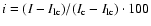 $i=(I-I_{\rm lc})/(I_{\rm c}-I_{\rm lc})\cdot 100$