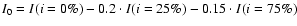 $I_{0}=I(i=0\%) - 0.2\cdot I(i=25\%)-0.15\cdot I(i=75\%)$