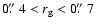 $0\hbox{$.\!\!^{\prime\prime}$ }4 < r_{\rm g} < 0\hbox{$.\!\!^{\prime\prime}$ }7$