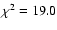 $\chi^2=19.0$