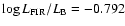 $\log L_{{\rm FIR}}/L_{{\rm B}}=-0.792$